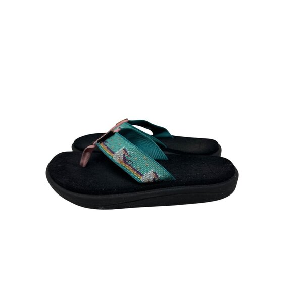 Teva Voya Unicorn Print Flip Flops Comfortable Casual Sandals Girls Size 13 - Picture 4 of 12